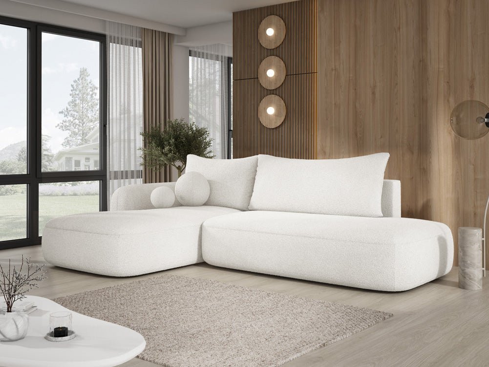 Designer Sofa Babu Bouclé mit Schlaf- und Klappfunktion