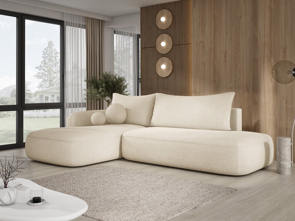 Designer Sofa Babu Bouclé mit Schlaf- und Klappfunktion