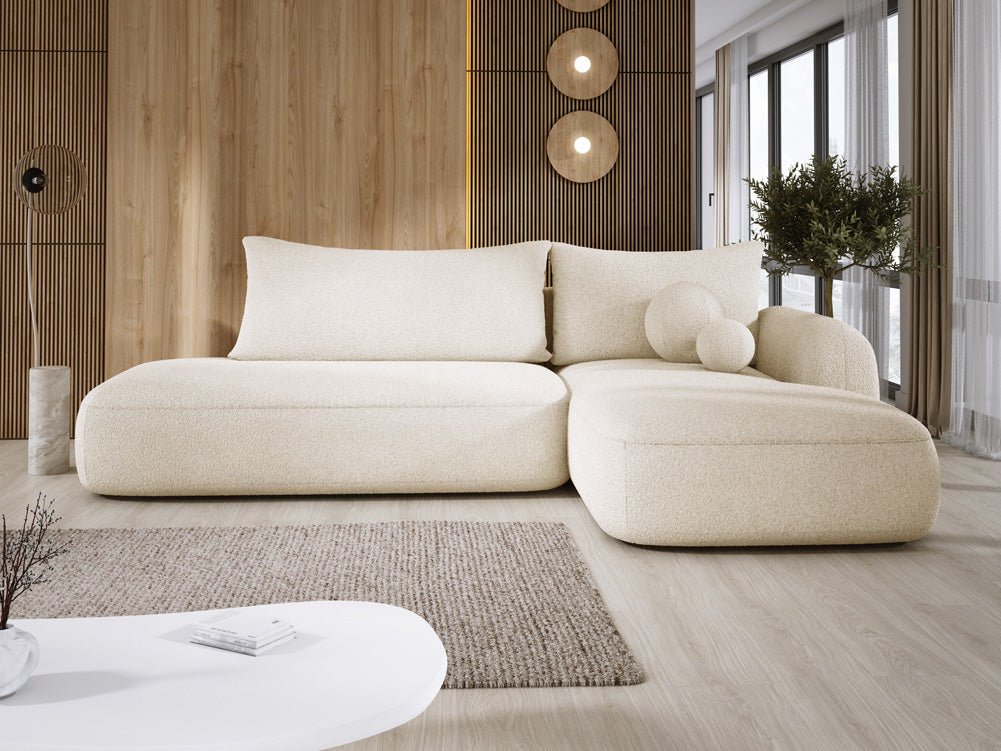 Designer Sofa Babu Bouclé mit Schlaf- und Klappfunktion
