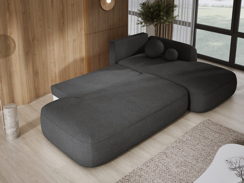 Designer Sofa Babu Bouclé mit Schlaf- und Klappfunktion