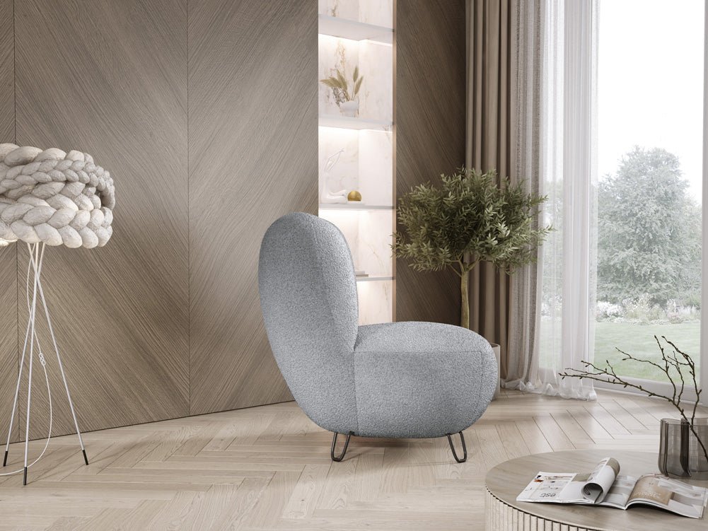 Fauteuil design Tokyo en Bouclé