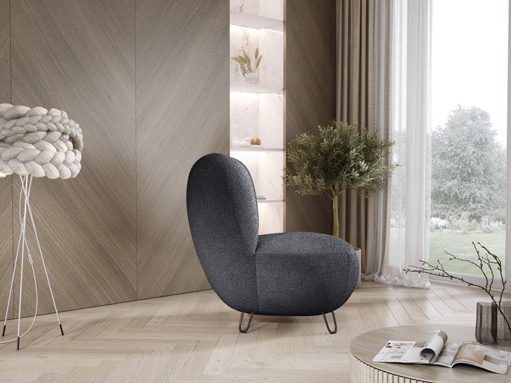Fauteuil design Tokyo en Bouclé