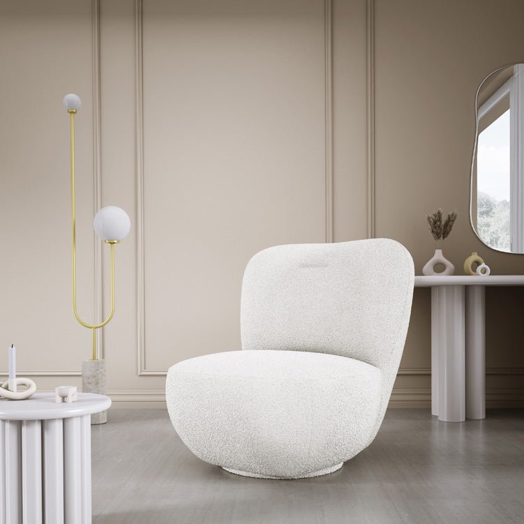 Fauteuil design Kyoto 360° fonction pivotante en Bouclé