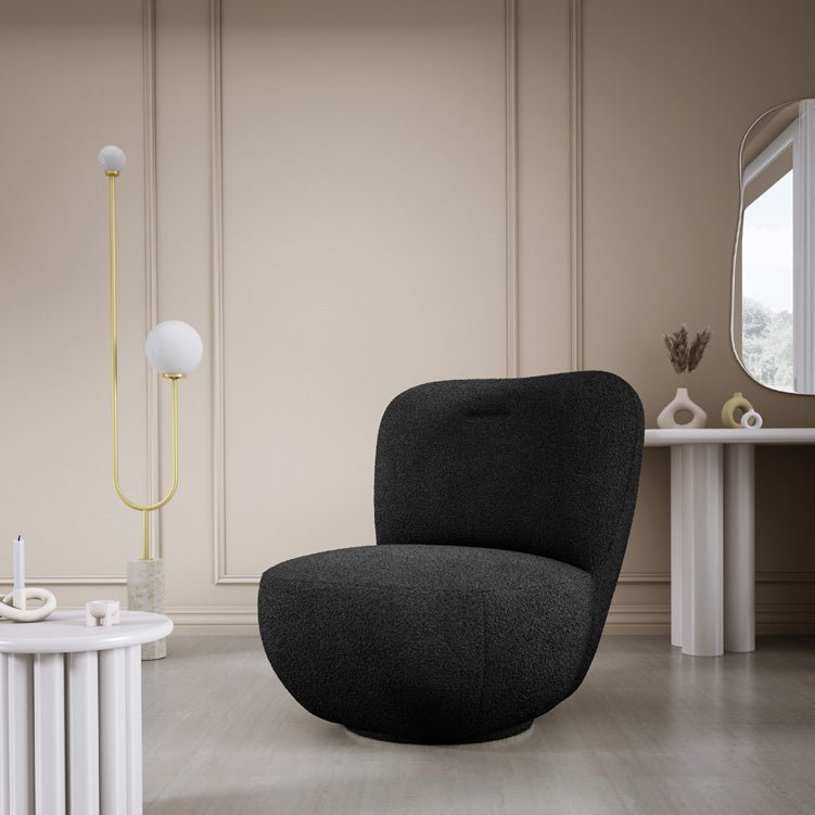 Fauteuil design Kyoto 360° fonction pivotante en Bouclé