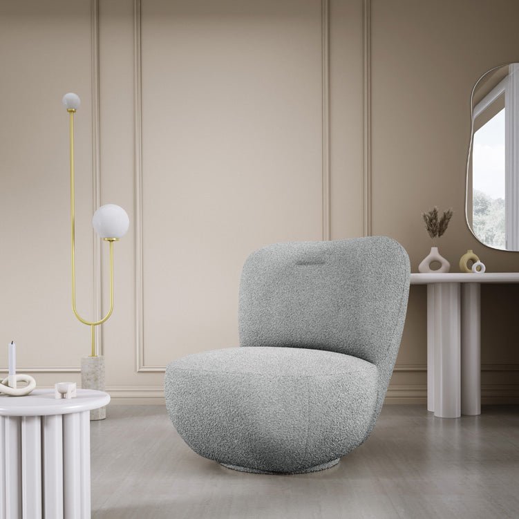 Fauteuil design Kyoto 360° fonction pivotante en Bouclé