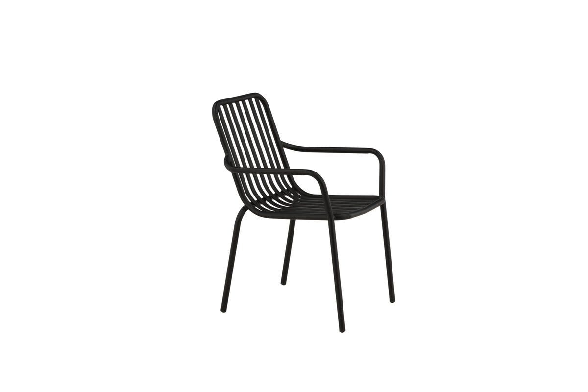 2er Set - Gartenstuhl Amy aus Aluminium in Schwarz, Beige