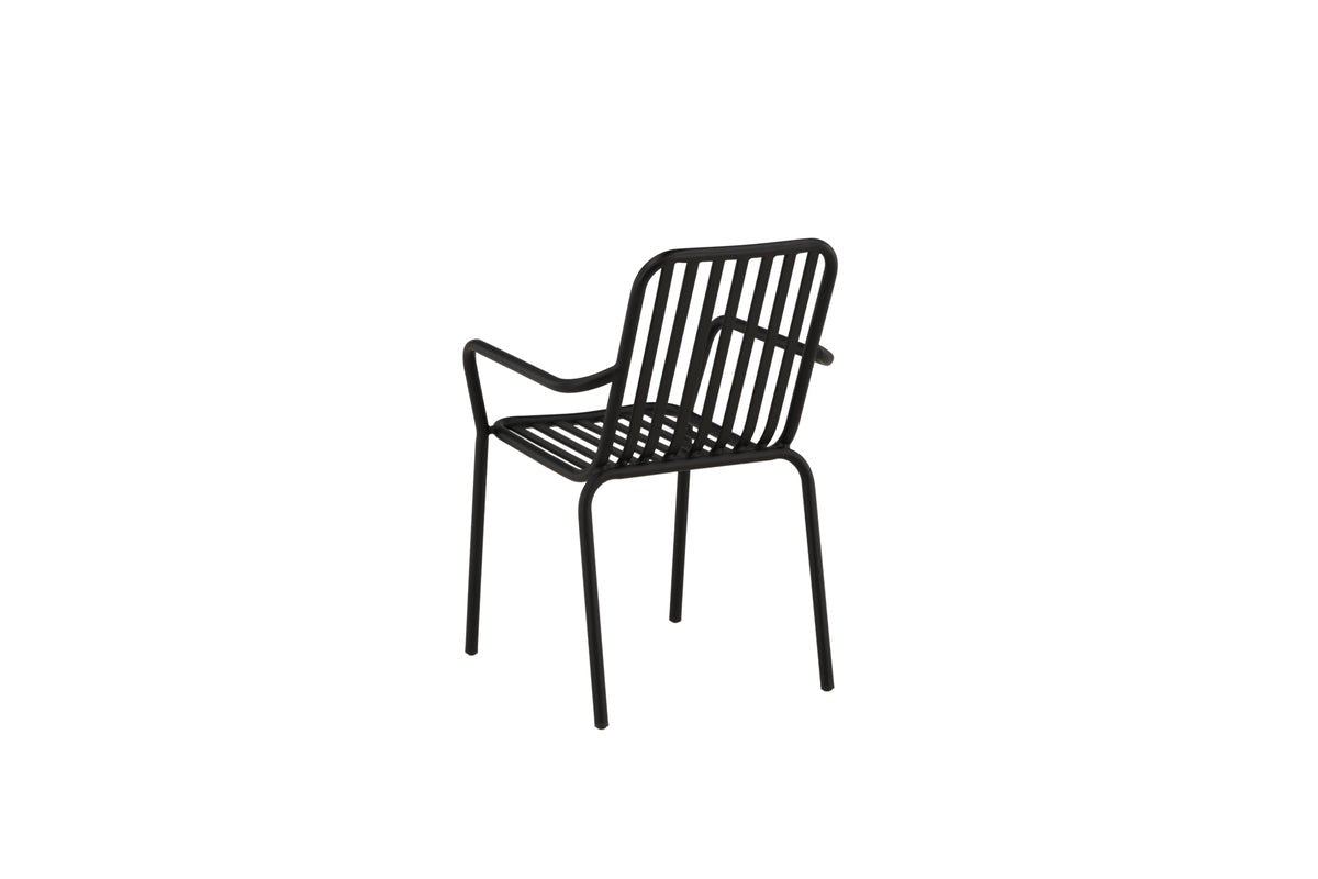 2er Set - Gartenstuhl Amy aus Aluminium in Schwarz, Beige