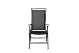 2er Set Gartenstuhl Aurelio - in Schwarz in 5 Positionen einstellbar