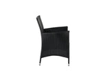 2er Set - Gartenstuhl Caro aus Rattan in Schwarz