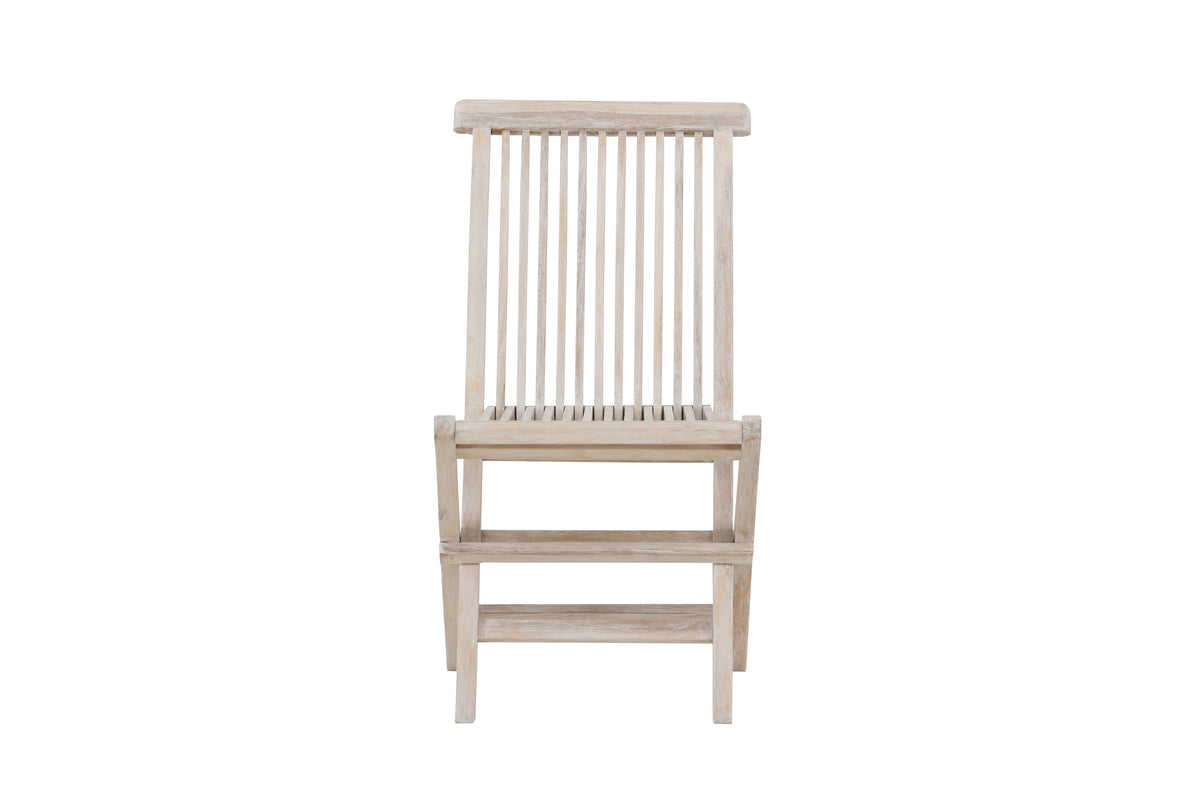 Ensemble de 2 chaises de jardin Kaia - chaise pliante en blanc cérusé