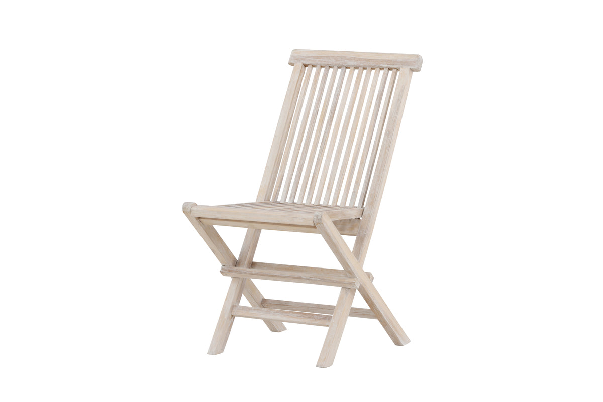 Ensemble de 2 chaises de jardin Kaia - chaise pliante en blanc cérusé