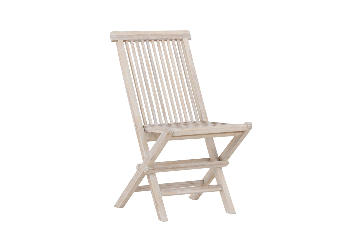 Ensemble de 2 chaises de jardin Kaia - chaise pliante en blanc cérusé