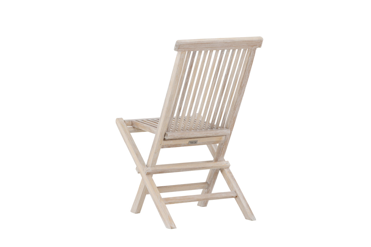 Ensemble de 2 chaises de jardin Kaia - chaise pliante en blanc cérusé
