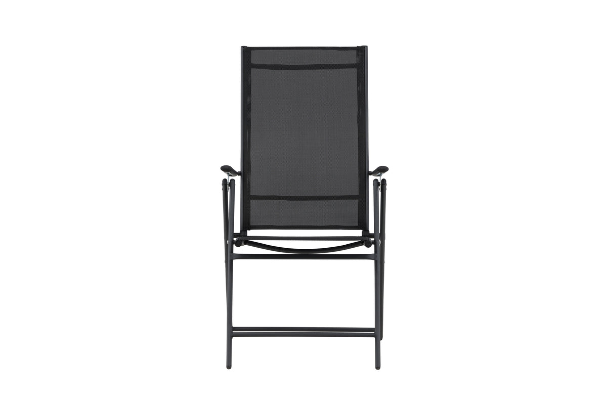 Ensemble de 2 chaises de jardin Miro - chaise pliante en Beige ou Noir en acier et textilène