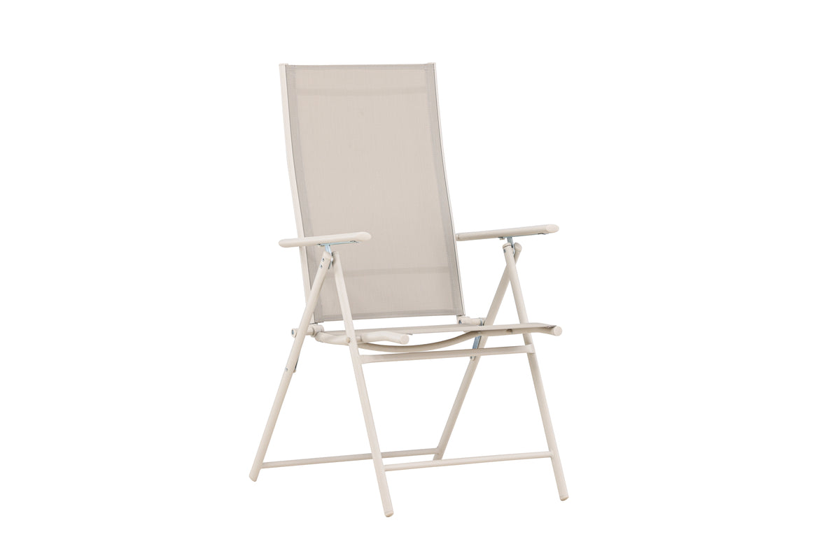 Ensemble de 2 chaises de jardin Miro - chaise pliante en Beige ou Noir en acier et textilène
