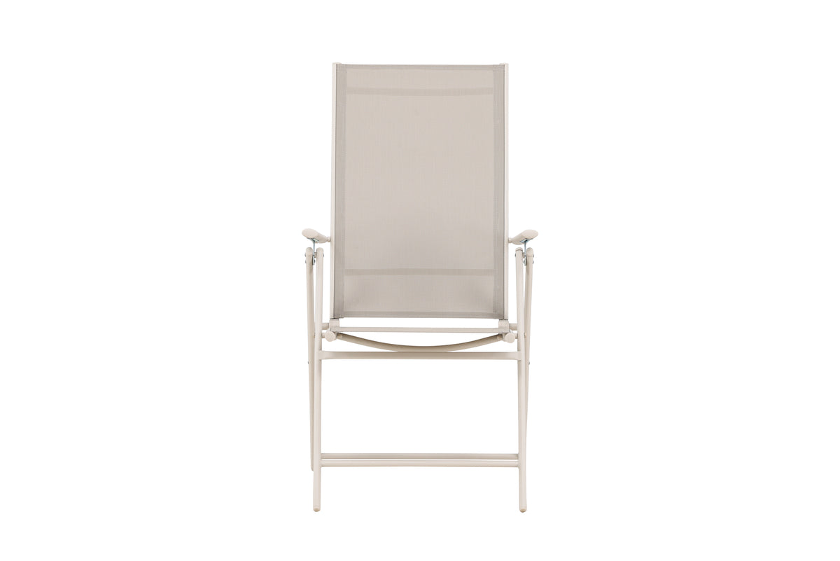 Ensemble de 2 chaises de jardin Miro - chaise pliante en Beige ou Noir en acier et textilène
