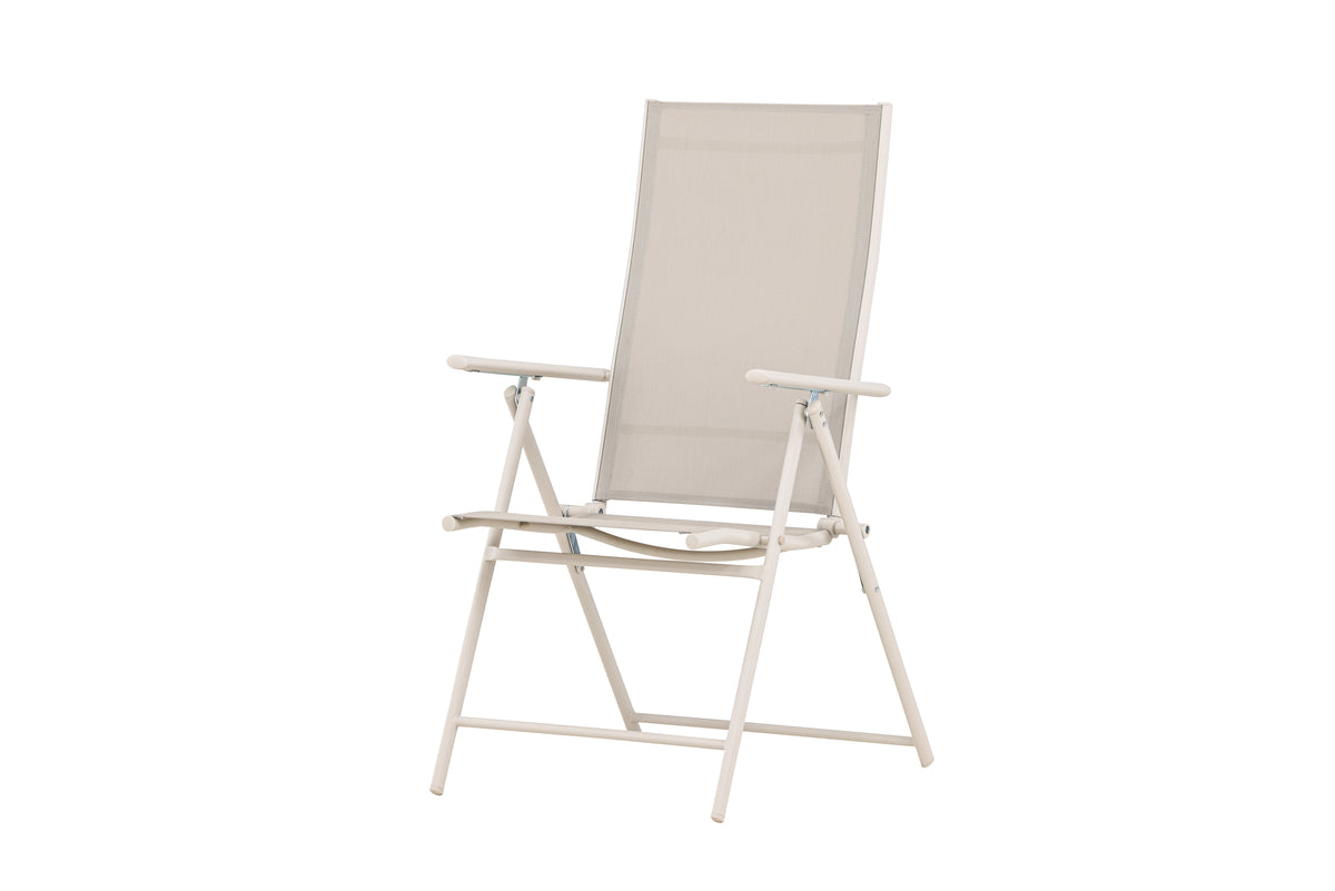 Ensemble de 2 chaises de jardin Miro - chaise pliante en Beige ou Noir en acier et textilène