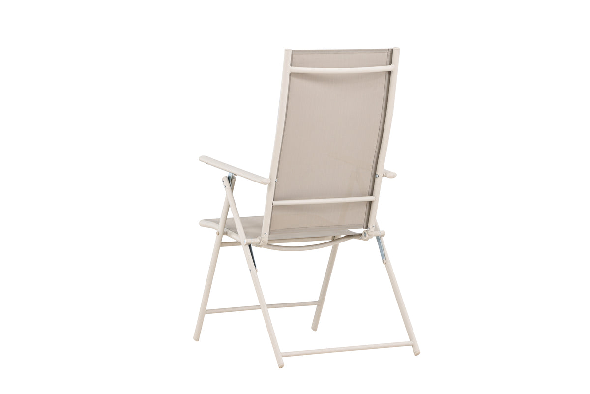 Ensemble de 2 chaises de jardin Miro - chaise pliante en Beige ou Noir en acier et textilène