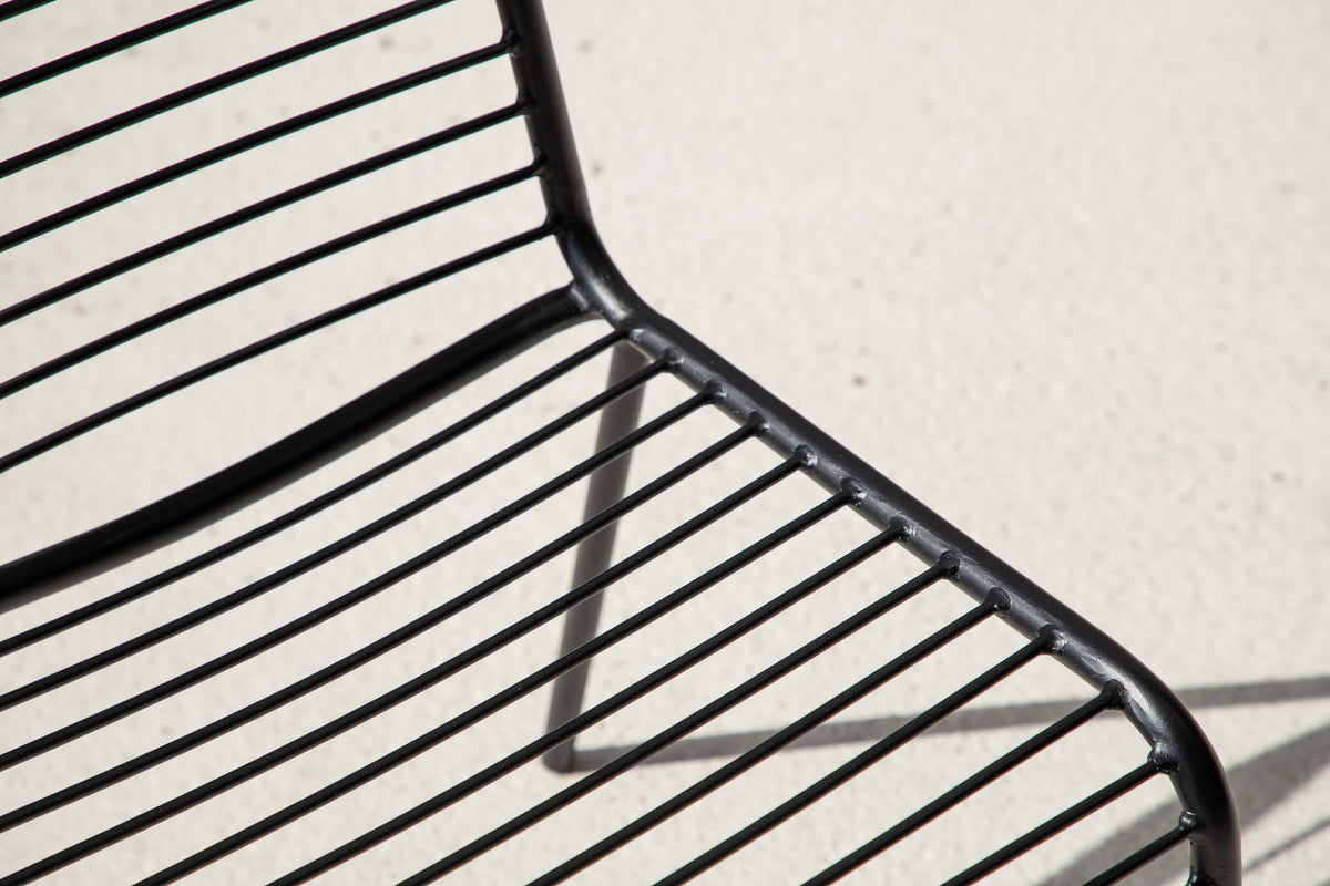 2er Set - Gartenstuhl Navi - schwarzer Stuhl aus Stahl inklusive Sitzkissen