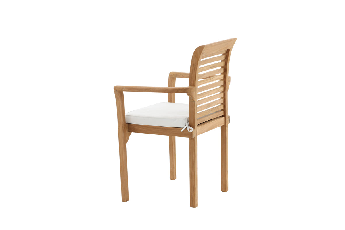 2er Set Gartenstuhl Tansania - aus massivem, poliertem Teakholz