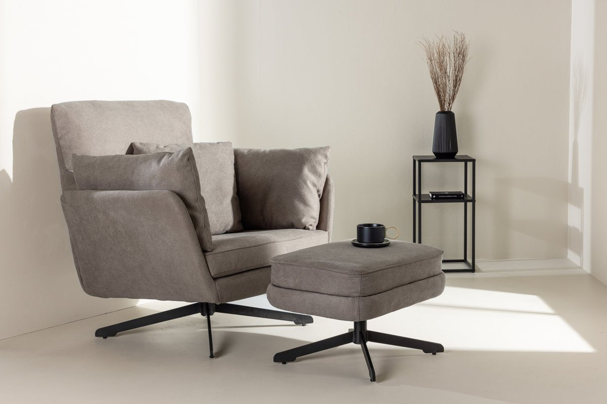 Fauteuil Porto - avec revêtement bouclé en Gris