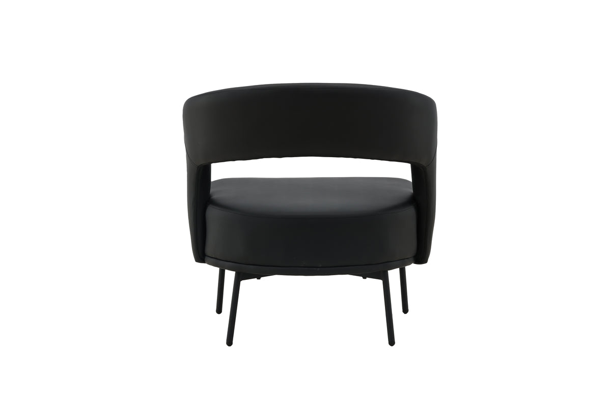 Fauteuil Mundl - En PU noir avec dossier ouvert