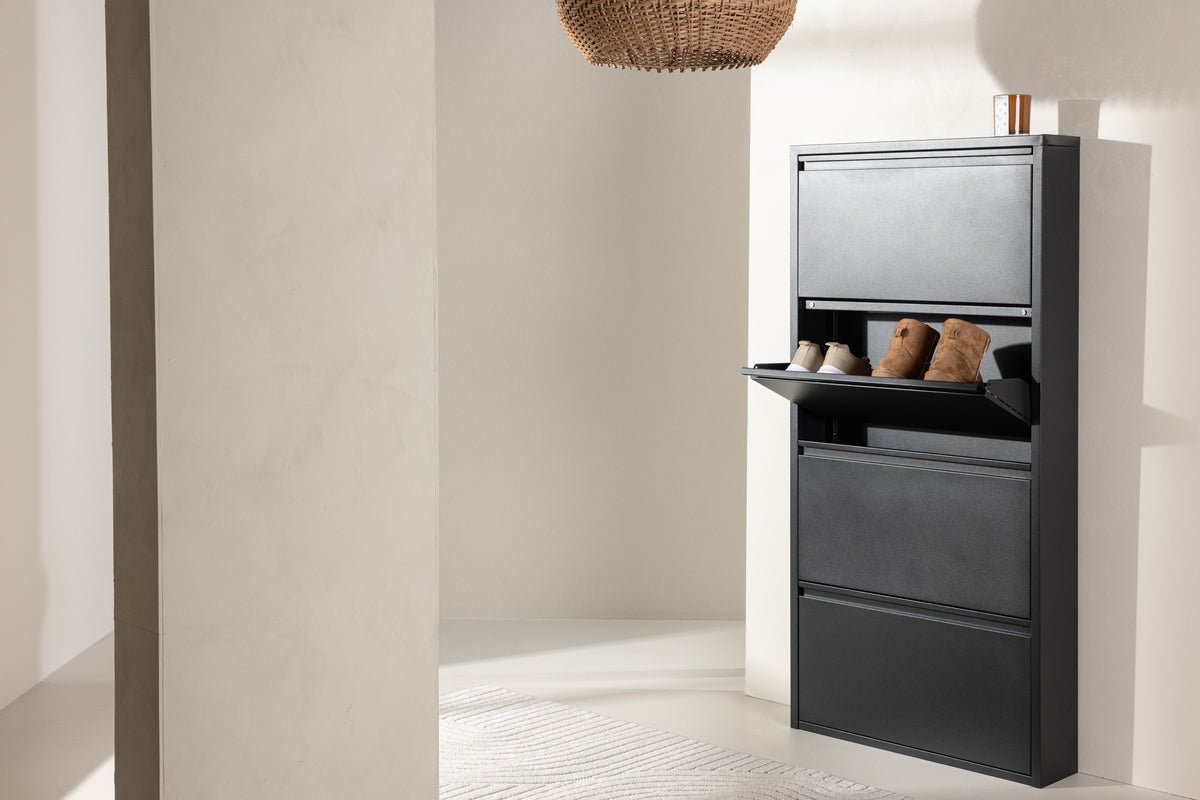 Étagère à chaussures Arvani – Noir, Moderne Minimaliste