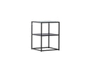 Table d'appoint Milano – en acier noir avec plateau en verre