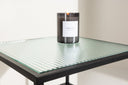 Table d'appoint Milano – en acier noir avec plateau en verre