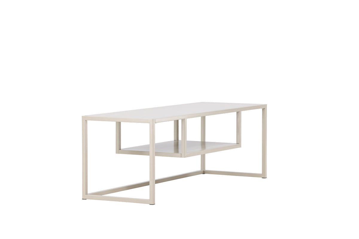Meuble TV bas design Arvigo – Beige/Noir, mat, en acier