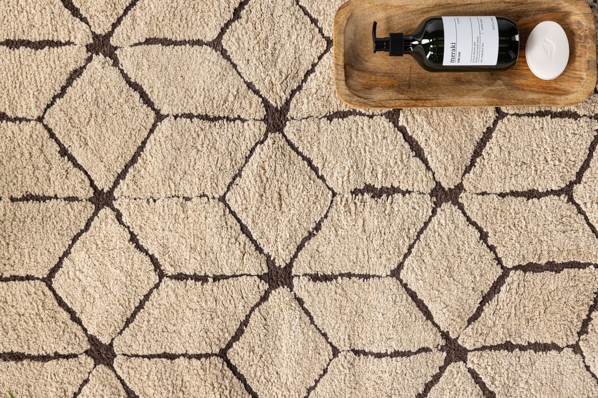 Tapis de bain Semara - dans une combinaison beige-brun en coton doux