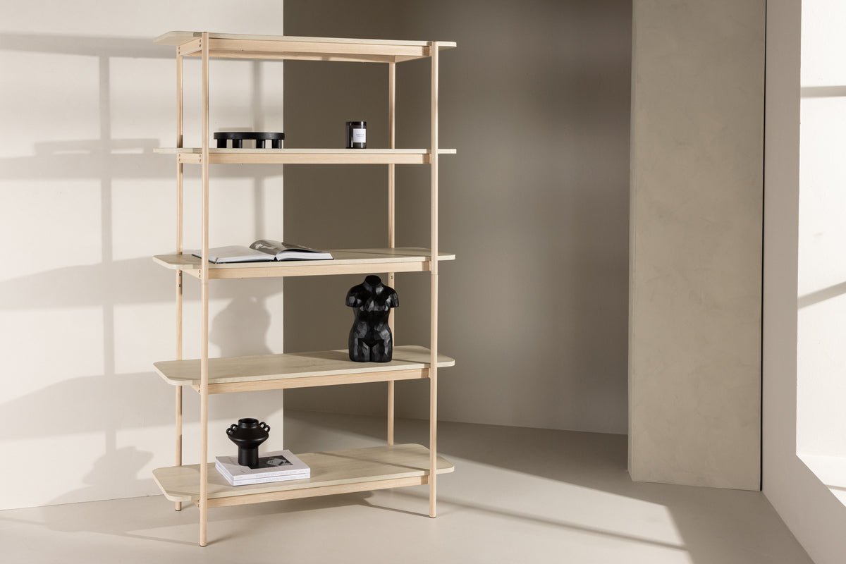 Regal Heim – étagère haute en blanc cérusé avec 5 tablettes