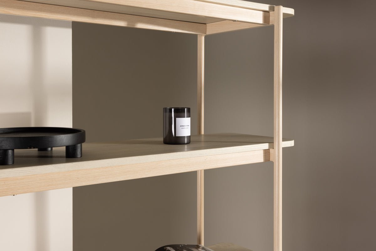 Regal Heim – étagère haute en blanc cérusé avec 5 tablettes