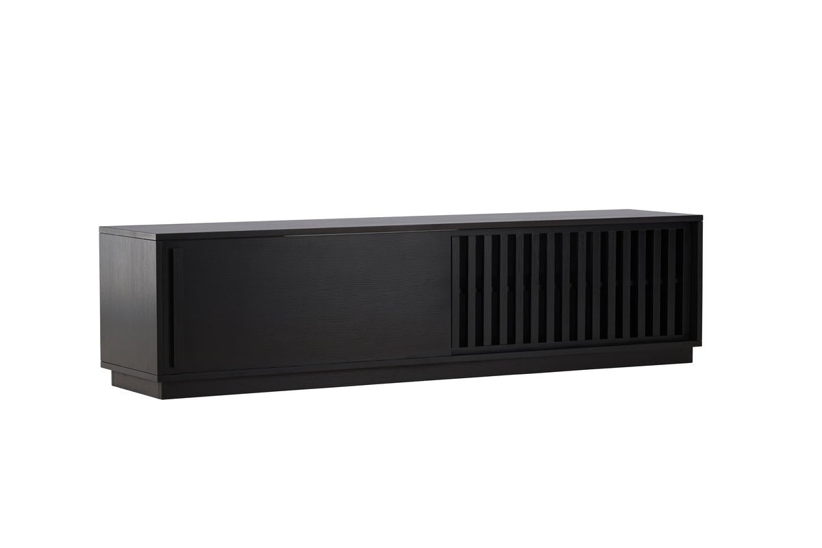 Meuble TV design Valero 180 cm MDF – mat, avec façade à lamelles