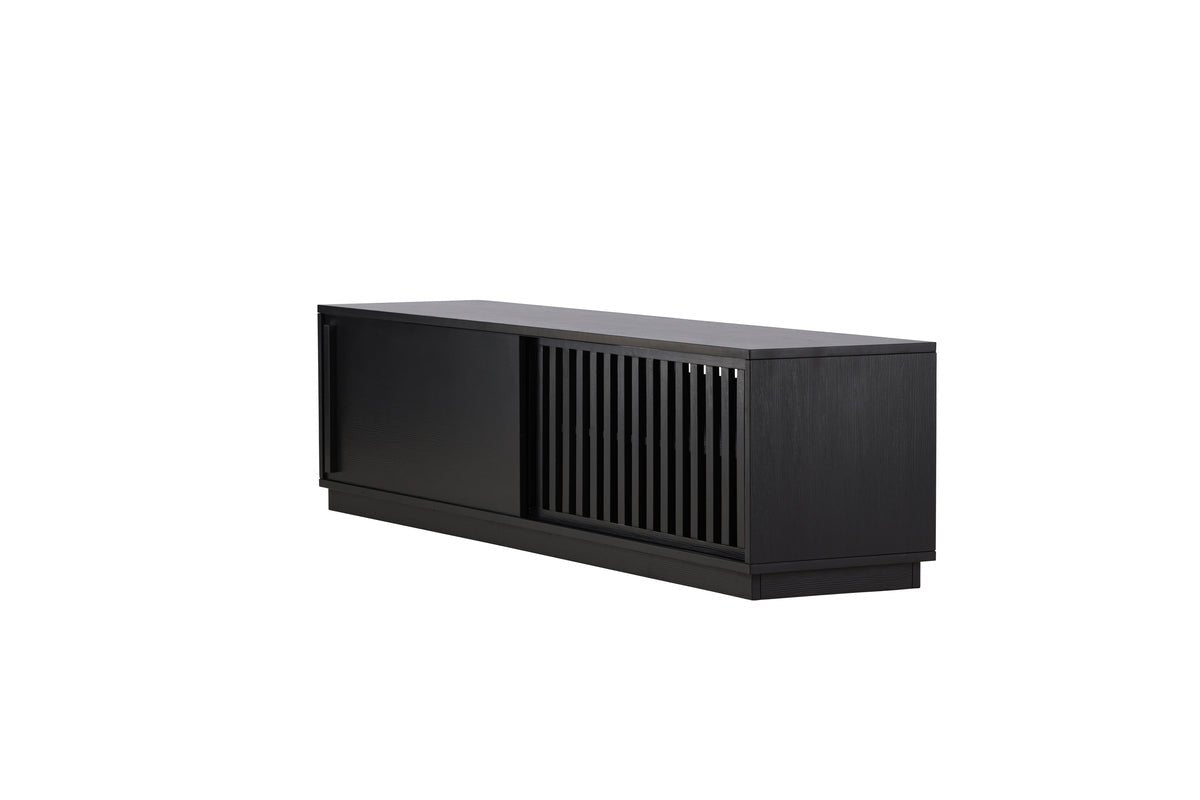 Meuble TV design Valero 180 cm MDF – mat, avec façade à lamelles