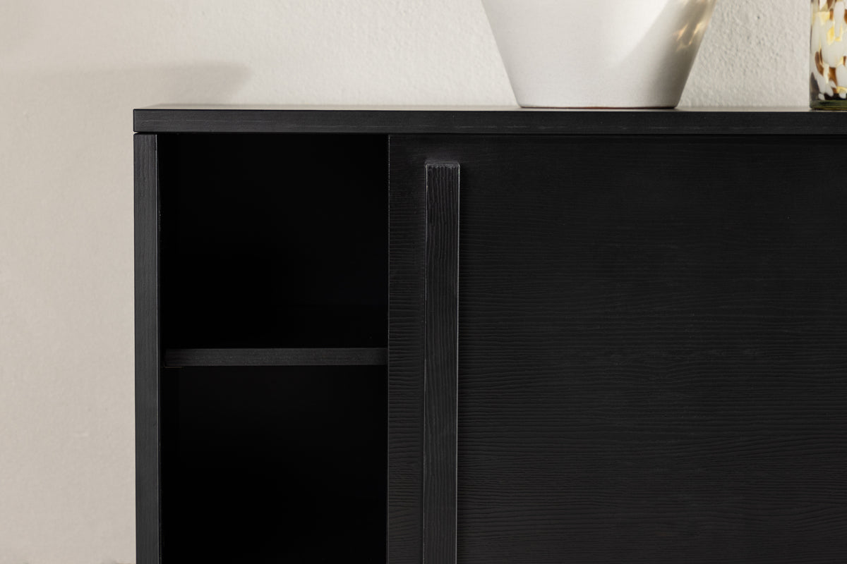 Meuble TV design Valero 180 cm MDF – mat, avec façade à lamelles