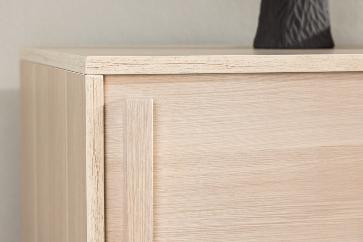 Meuble TV design Valero 180 cm MDF – mat, avec façade à lamelles