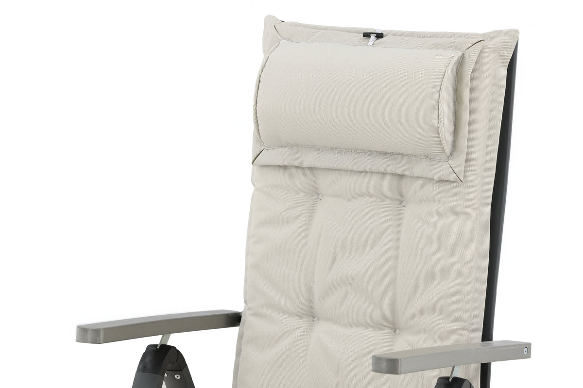 Set de 6 - Coussins de chaise de jardin Siena en polyester, disponibles en 4 couleurs