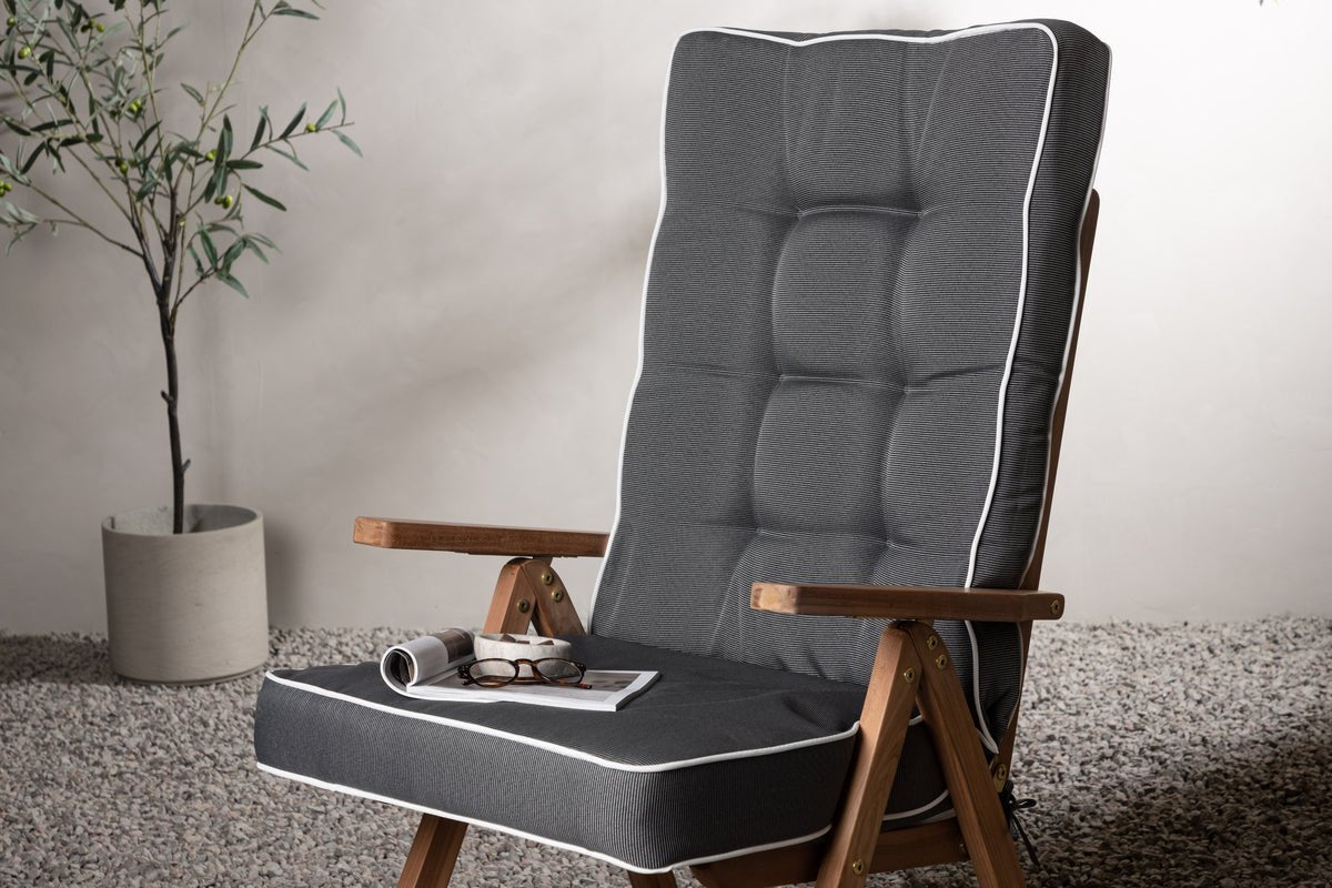 Ensemble de 3 coussins de chaise Jill en polyester, gris foncé