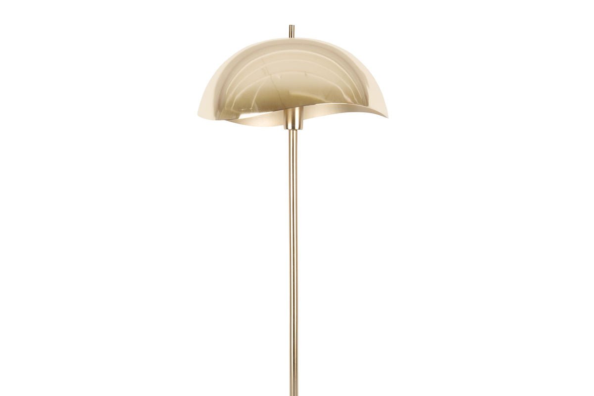 Lampadaire Kavira – en fer avec placage or brossé