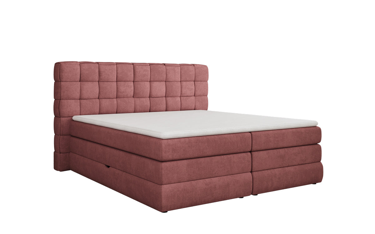 Lit boxspring Trama avec espace de rangement en Tissu