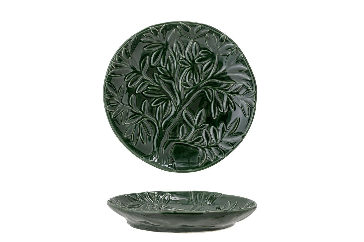 Assiette Noemi – fabriquée en grès – avec structure feuille