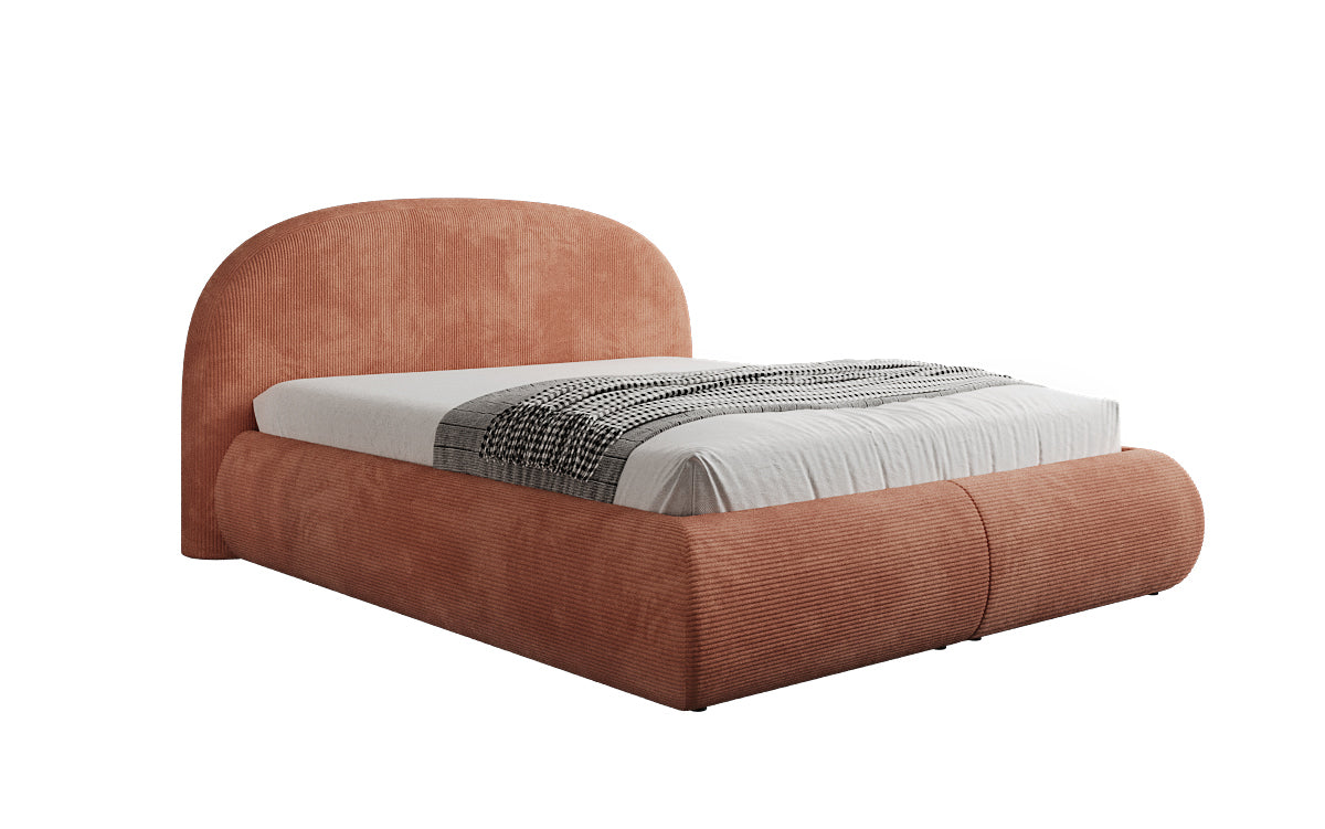 Lit rembourré design Loop en Côtelé avec rangement