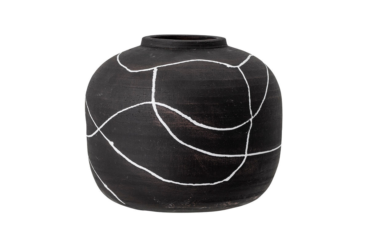 Deko-Vase „Virela“ – Schwarze Terrakotta