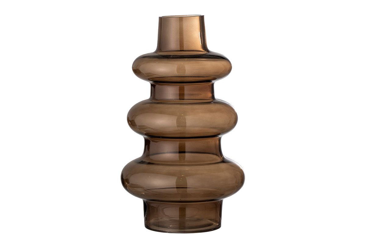 Vase "Spiruli" - braune Glasvase
