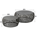 Couchtisch Marulo - 2er Set rund in schwarzer Nickeloptik
