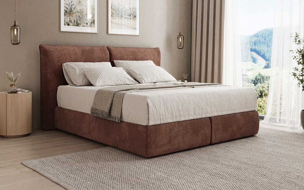 Lit boxspring Pillo en Côtelé