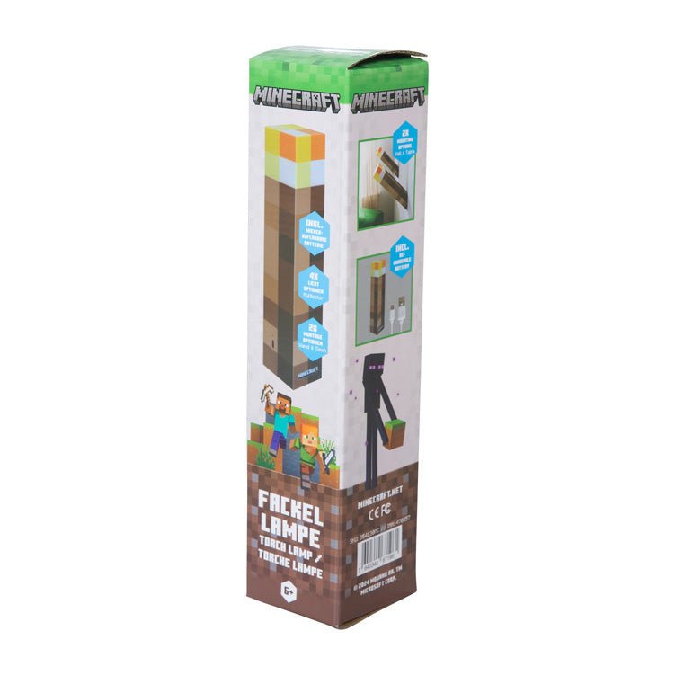 Torche LED Minecraft avec support mural – Rechargeable & design pixel original