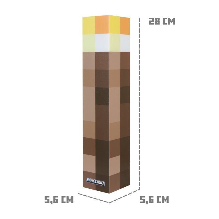 Torche LED Minecraft avec support mural – Rechargeable & design pixel original