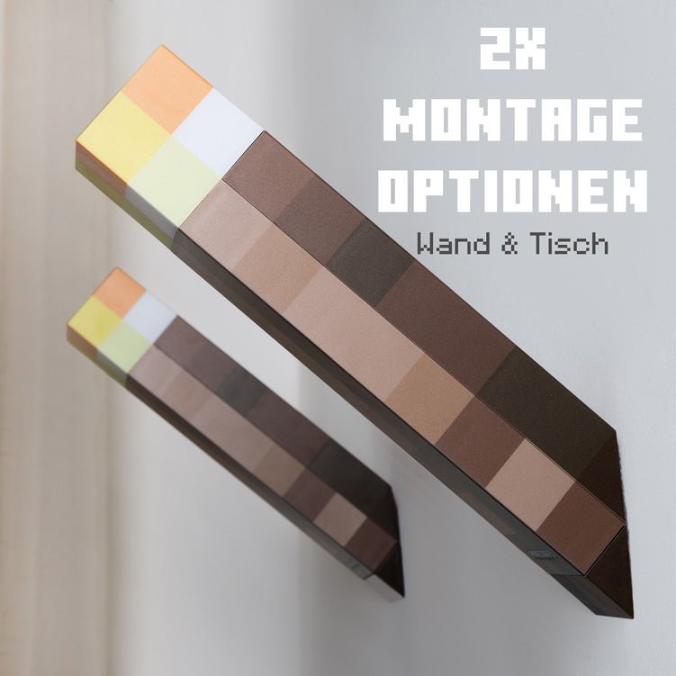 Torche LED Minecraft avec support mural – Rechargeable & design pixel original